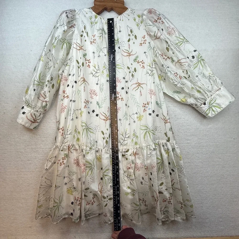 Soaked in Luxury Tunic Dress‎ L Floral Puff Sleeve ethereal cottagecore coastal